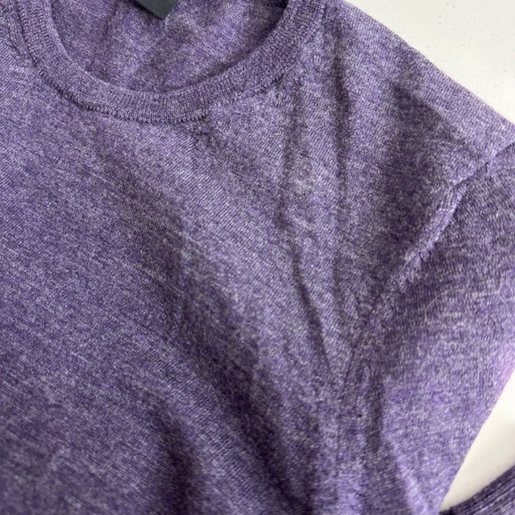 Hugo Boss Slim Fit Crewneck Cozy Knit Purple Sweater 100% Virgin Wool Size L - Picture 8 of 12